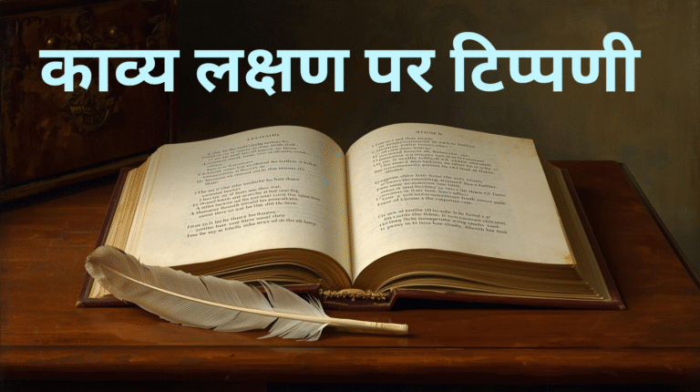 काव्य लक्षण पर टिप्पणी